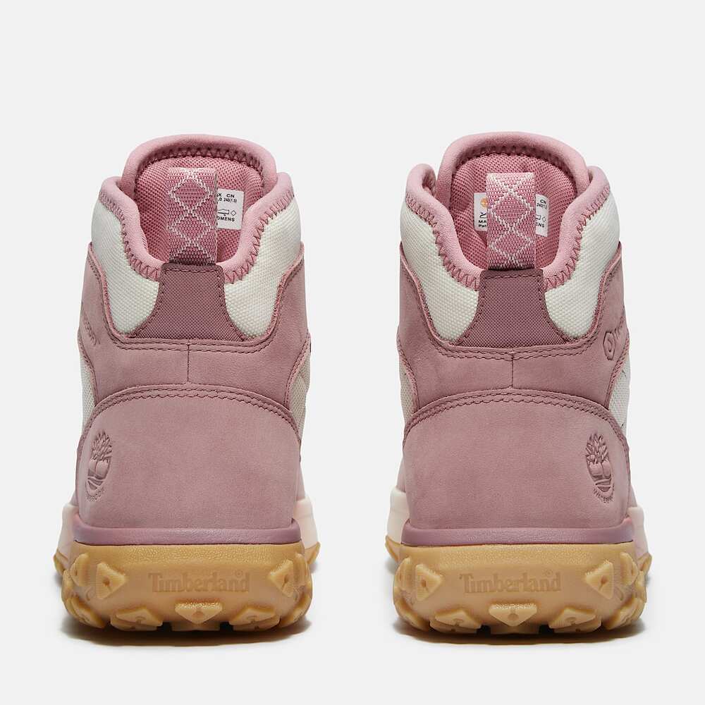 TIMBERLAND WOMEN'S 9.5 GREENSTRIDE MOTION 6 MID LACE SNEAKER PINK NUBUCK NIB - Picture 5 of 7